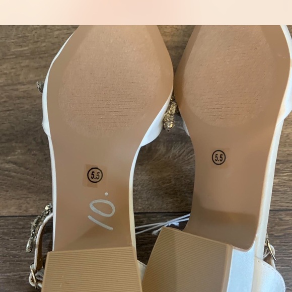 Lulu's White Embellished Heels with Ankle Straps - Picture 6 of 8